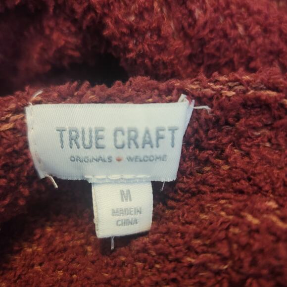 True Craft Originals Super Soft Crop Hooded Burgundy Sweatshirt Women M - Picture 4 of 4